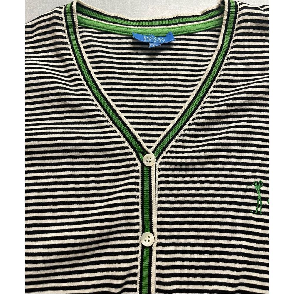 Escada Sport knit top stripe button front medium - Picture 3 of 5
